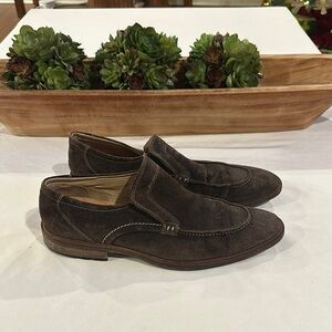 ECCO Men's Brown Suede leather Pedroso‎ Slip On loafers shoes Size 45